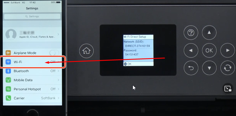 26. tap setting and go to wifi area