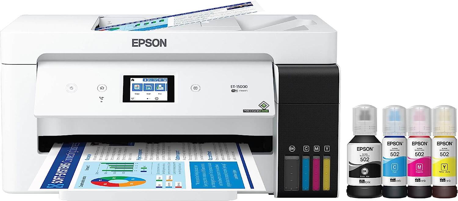 3. Epson EcoTank ET-15000 Wireless Color All-in-One Supertank Printer