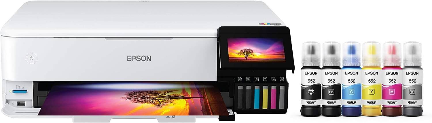 4. Epson EcoTank Photo ET-8550 Wireless Wide-Format All-in-One Supertank Printer