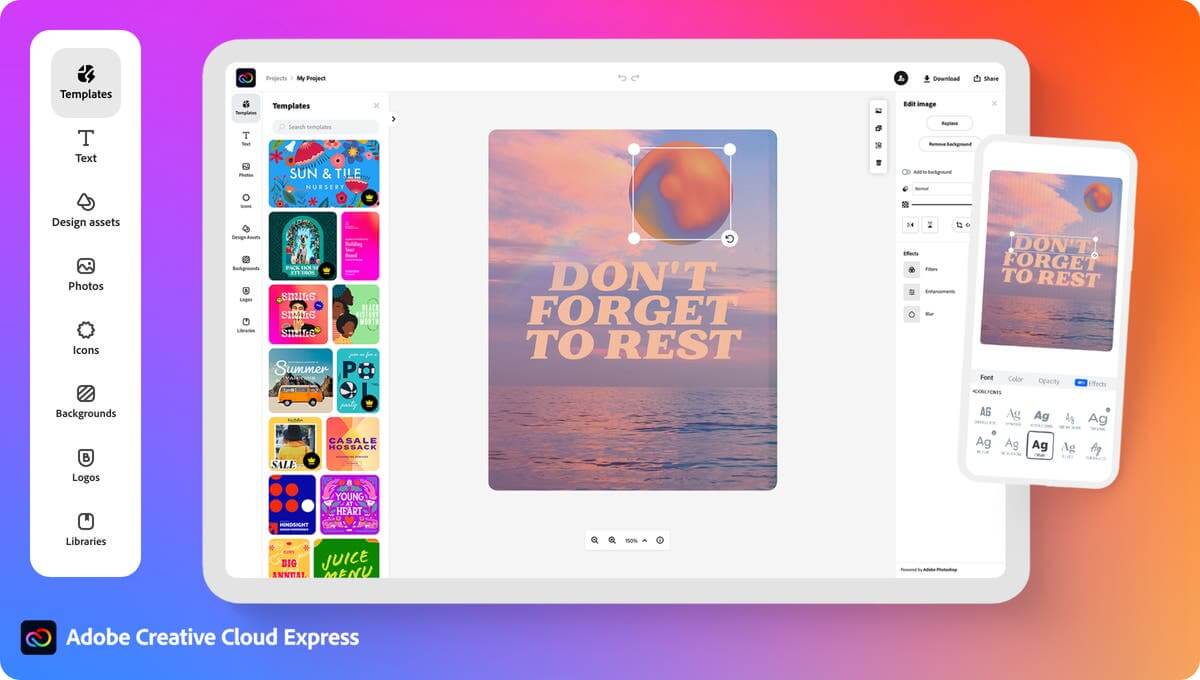 Adobe express features